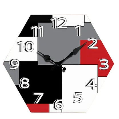 Wooden Hexagonal Wall Clock