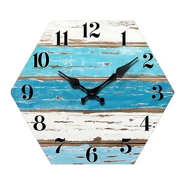 Wooden Hexagonal Wall Clock