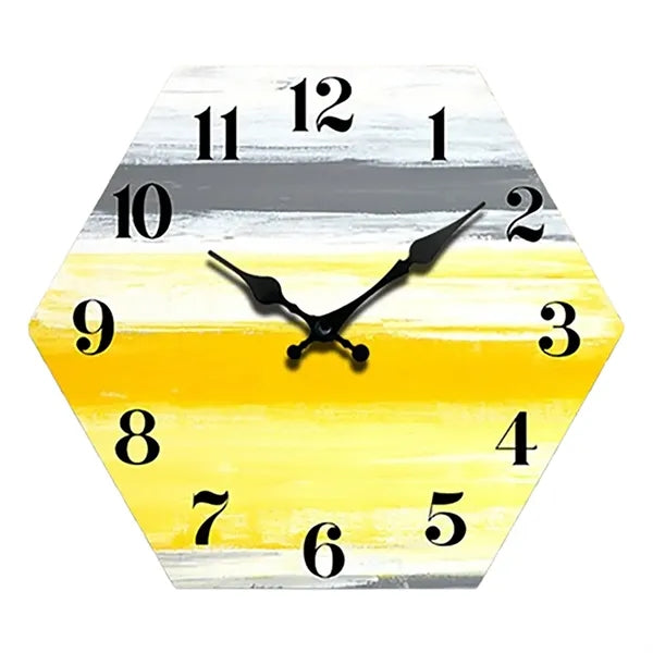 Wooden Hexagonal Wall Clock