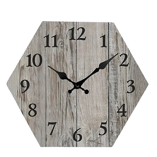 Wooden Hexagonal Wall Clock