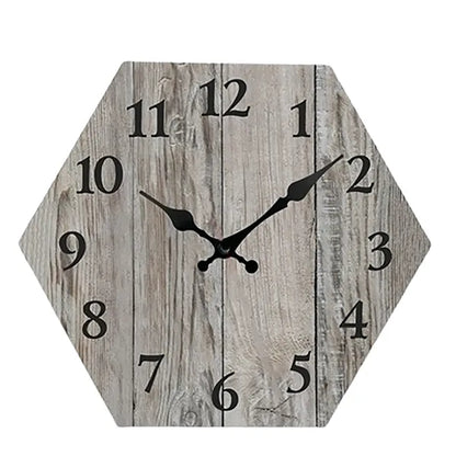 Wooden Hexagonal Wall Clock