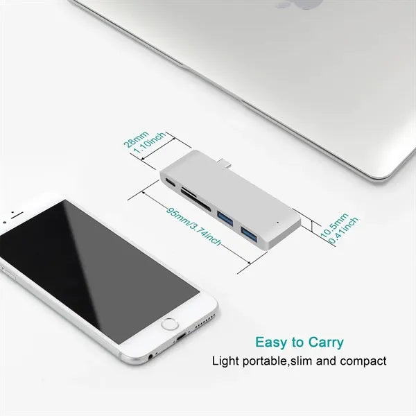 6 in 1 USB C Adapter for MacBook Laptop Computer