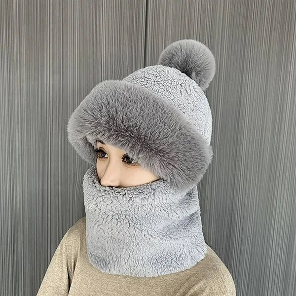 Integrated Beanie Hat and Scarf