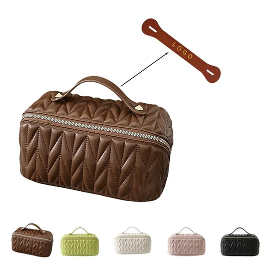 Large Capacity Stylish Leather Cosmetic Bag