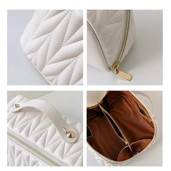 Large Capacity Stylish Leather Cosmetic Bag