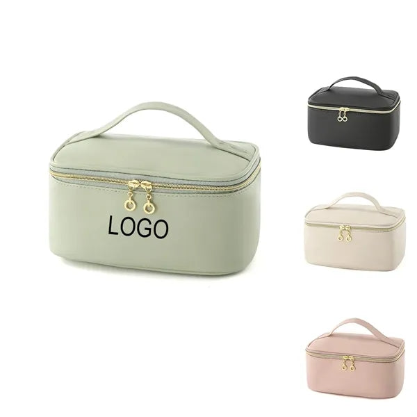 Large Capacity Leather Makeup Bag