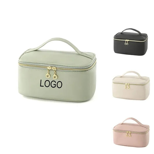 Large Capacity Leather Makeup Bag