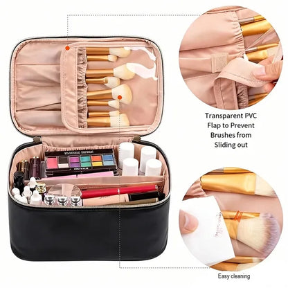 Large Capacity Leather Makeup Bag