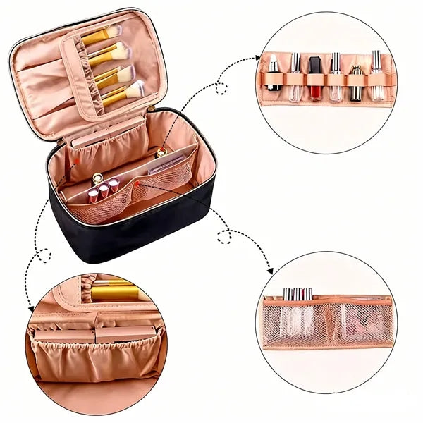 Large Capacity Leather Makeup Bag