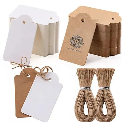 100 Per Pack Kraft Paper Hang Tags Gift Card Label