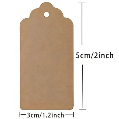 100 Per Pack Kraft Paper Hang Tags Gift Card Label