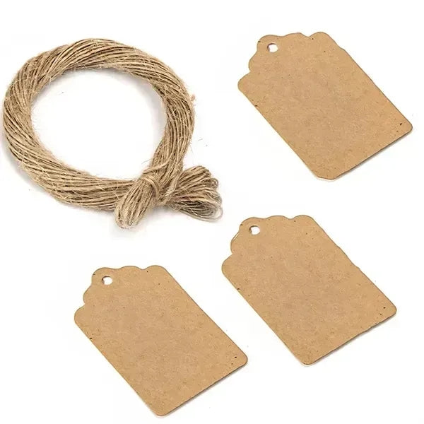 100 Per Pack Kraft Paper Hang Tags Gift Card Label