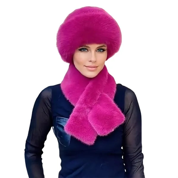 Plush Ear Warmer Hat & Scarf Set