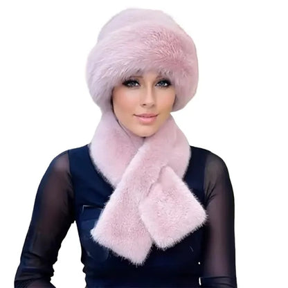 Plush Ear Warmer Hat & Scarf Set