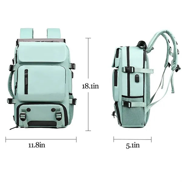 Waterproof Travel Nylon Backpack W/ Usb Port