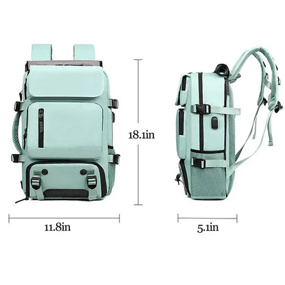 Waterproof Travel Nylon Backpack W/ Usb Port