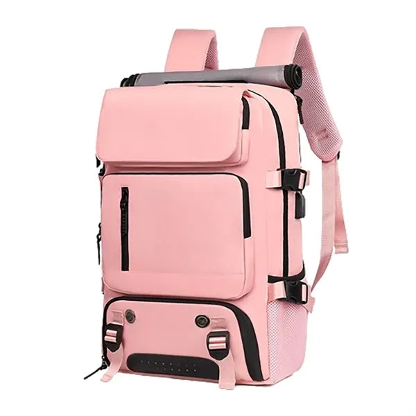 Waterproof Travel Nylon Backpack W/ Usb Port