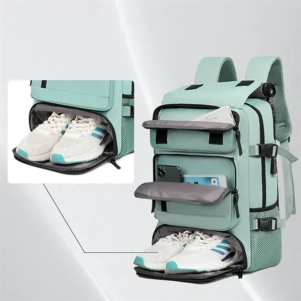 Waterproof Travel Nylon Backpack W/ Usb Port