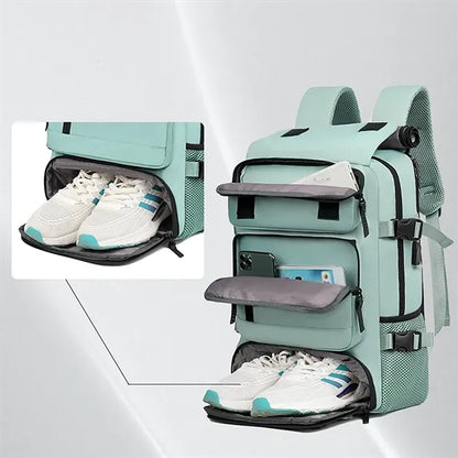 Waterproof Travel Nylon Backpack W/ Usb Port