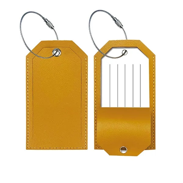 Metal Lanyard Leather Luggage Tag