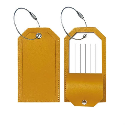 Metal Lanyard Leather Luggage Tag