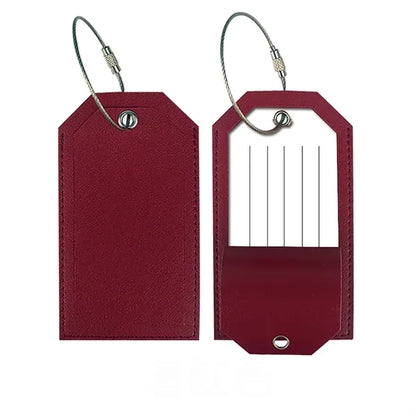 Metal Lanyard Leather Luggage Tag