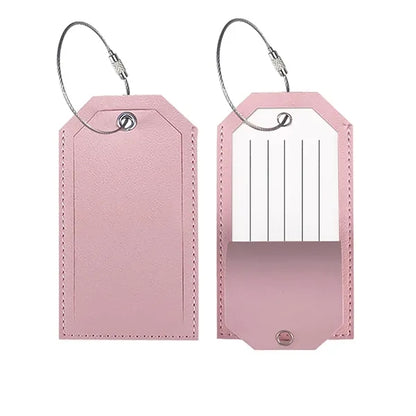 Metal Lanyard Leather Luggage Tag