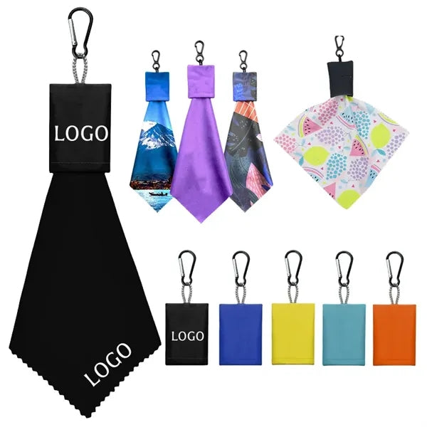 Portable Glasses Cleaner Cloth Keychain With Pouch