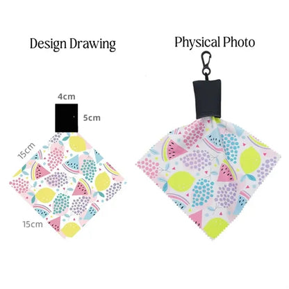 Portable Glasses Cleaner Cloth Keychain With Pouch