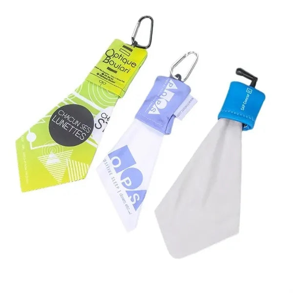 Portable Glasses Cleaner Cloth Keychain With Pouch