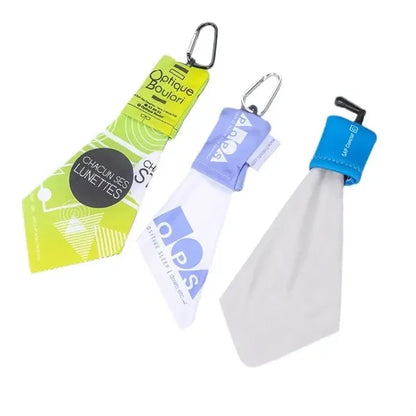 Portable Glasses Cleaner Cloth Keychain With Pouch