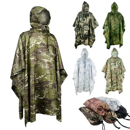 Waterproof Rain Poncho with Hood