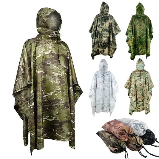 Waterproof Rain Poncho with Hood