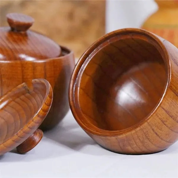 Solid Wood Spice Jar w/ Spoon