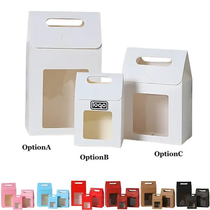 Eco-friendly Handheld Paper Gift Box w/ Clear Window