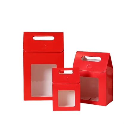 Eco-friendly Handheld Paper Gift Box w/ Clear Window