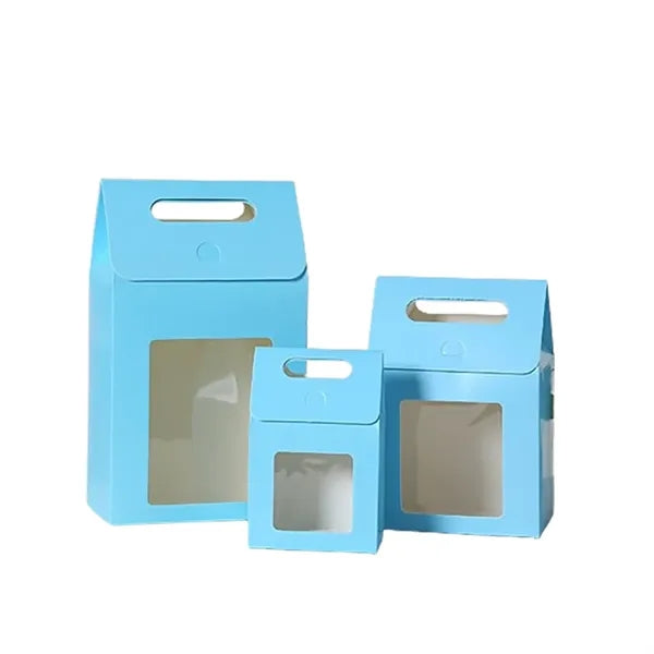 Eco-friendly Handheld Paper Gift Box w/ Clear Window