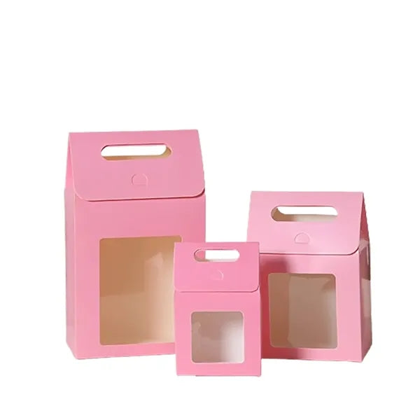 Eco-friendly Handheld Paper Gift Box w/ Clear Window