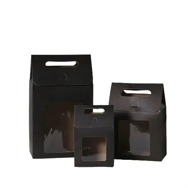 Eco-friendly Handheld Paper Gift Box w/ Clear Window
