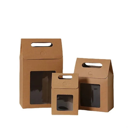 Eco-friendly Handheld Paper Gift Box w/ Clear Window