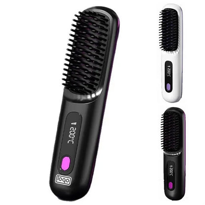 Cordless Portable Hair Straightening Brush