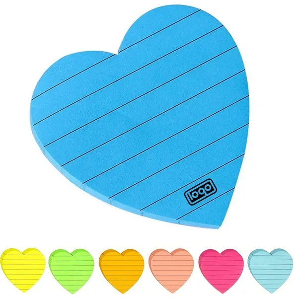 Custom Colorful Heart Shape Self-sticking Memo Notes Pad