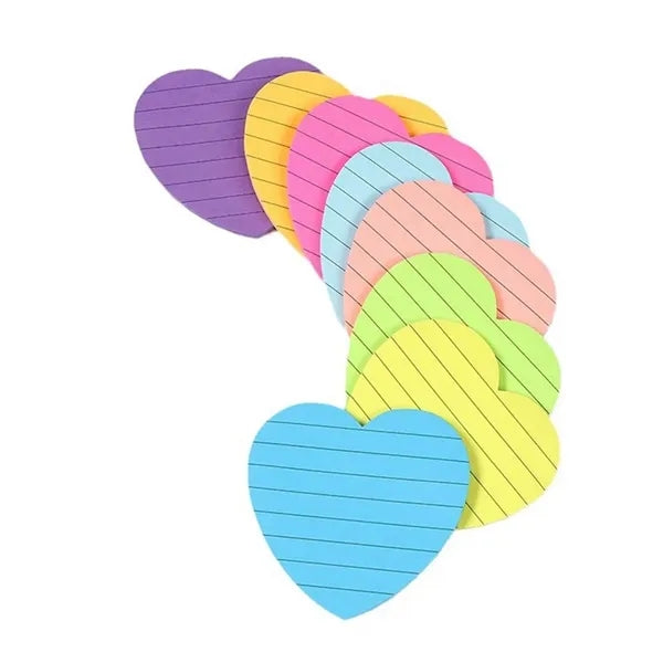 Custom Colorful Heart Shape Self-sticking Memo Notes Pad