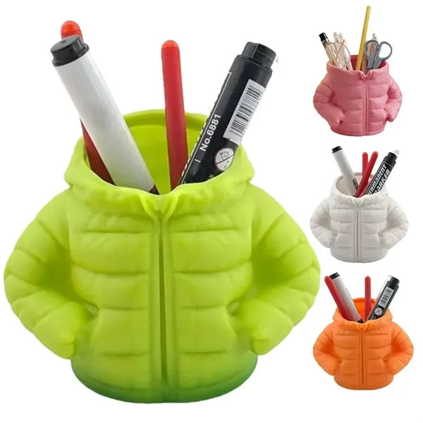 Puffer Jacket Pen Holder Desk Organizer