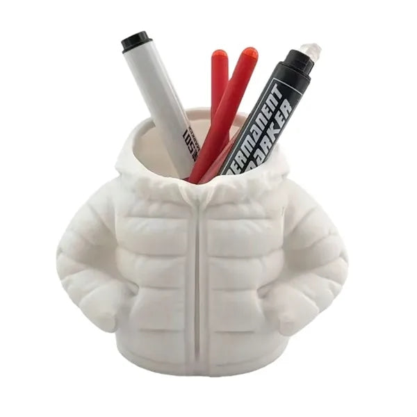 Puffer Jacket Pen Holder Desk Organizer