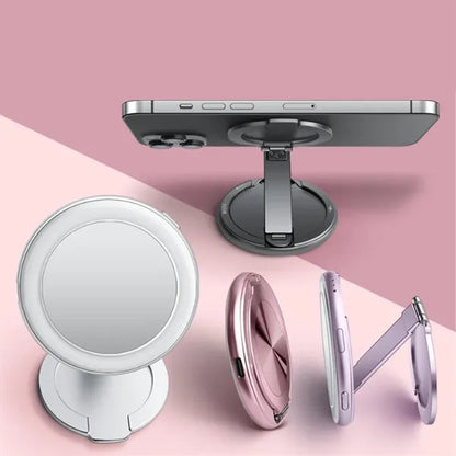 Magnetic Selfie Ring Light with Mirror and Phone Stand
