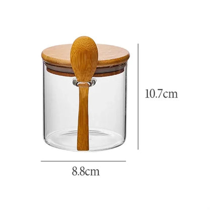 15oz. Glass Spice Jar with Bamboo Lid and Spoon