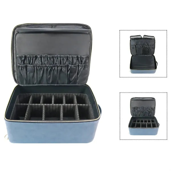 Travel Makeup Case Organizer Bag with Dividers