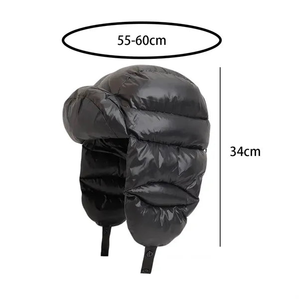 Winter Leather Trapper Hat with Ear Flaps