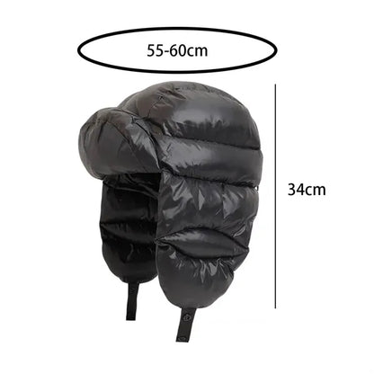 Winter Leather Trapper Hat with Ear Flaps